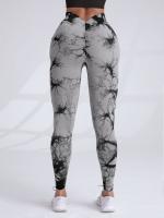 Tie Dye Sport Leggings Mujeres Scrunch Butt V-Cintura Pantalones de yoga sin costuras Fitness Running Medias - details 7