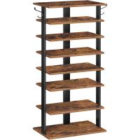 Zapatero, Estante Zapatero, Estantería para Zapatos, Mueble Zapatero de 8 Niveles, con 2 Ganchos, 50 x 28 x 113 cm, para Entrada, Dormitorio, Ahorra Espacio, Blanco - details 9