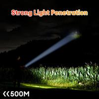 Linterna LED de alta potencia impermeable, linterna de pesca, recargable por USB, potente reflector, lámpara de Camping - details 1