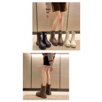 Botas de Lluvia para Mujeres de Moda Media Caña, Impermeables, Antideslizantes, Resistentes al Desgaste Zapatos de Goma de Cercanías - details 10