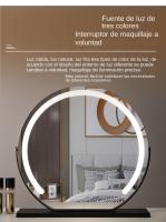 Espejo de Maquillaje LED Geométrico Semi-Circular Luz de Tres Colores Intelligente - details 5