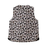 TRAFZA-Conjunto de 2 piezas para mujer, pantalones largos con cremallera, informales, holgados, elegantes, con estampado de leopardo Vintage, sin mangas, con cuello en V - details 5