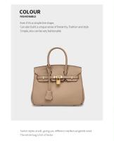Bolso de hombro de cuero para mujer, bolso Kelly, Lychee Platinum, versátil, regalo para niñas, accesorios para atuendo, moda - details 23