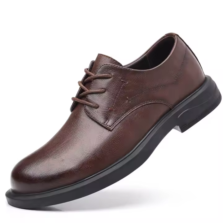 Zapatos de hombre, zapatos de cuero casuales de negocios, zapatos de traje con cordones - 1