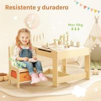 Asientos para Niños Mesa y 2 Sillas con Espacio de Almacenamiento para Juegos de Niños en Edad Preescolar Muebles - details 4