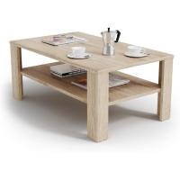 Mesa de sofá con estante, mesa de centro, mesa central, madera ecológica, diseño moderno, medidas: 100 x 60 cm - details 12