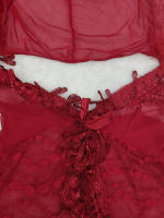 Lencería yukata de encaje, camisón sexy de encaje de malla transparente con abertura frontal y tirantes - details 34