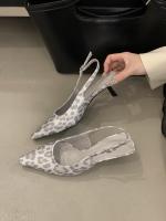 Nuevo stiletto tacones altos bolsa cabeza sandalias mujer francés con falda noche brisa vacío solo zapatos zapatos de mujer - details 31