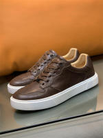 Zapatos casuales de cuero de vaca rayados a mano de alta gama para hombres - details 28