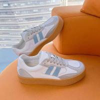 Zapatos para caminar tenis de suela gruesa cómodos de cuero sintético informales con cordones - details 1