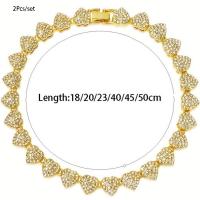 2 piezas de corazones de amor personalizados para mascotas ​ Collar brillante lindo perro cuello cadena único gato Collar perros collares - details 0