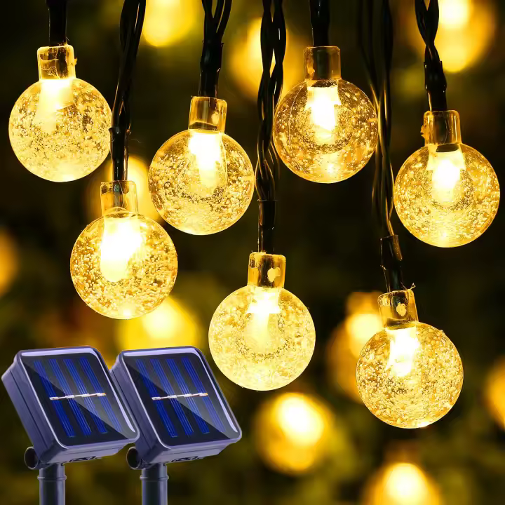 Luz Global de Energía Solar Bola de Cristal LED Impermeable para Jardín Patio Bistro Café Gazebo Fiesta de Ocio Decoración al Aire Libre por RXUNS - 1
