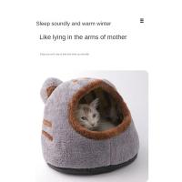 Cama suave para gato y perro, casa de invierno para dormir profundamente, cojín extraíble, tienda cerrada para mascotas, suministros para cachorros - details 4