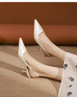 Sandalias de aguja nuevas, sencillas y versátiles, con estampado de leopardo y espalda puntiaguda. - details 22