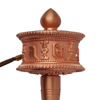Rueda de oración tibetana Heag para aliviar el estrés y la ansiedad, diseño auténtico, perfecto para prácticas de meditación budista, aleación - details 5