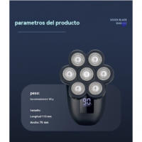 Afeitadora eléctrica de siete cuchillas con pantalla digital cortadora de pelo calvo recargable cinco en uno - details 10