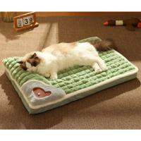 Cama a cuadros para perros pequeños y medianos, sofá de lujo, cálido, pelusa para dormir, extraíble, lavable, para invierno - details 9