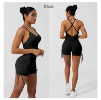 Mono de yoga para mujer, conjunto Fiess con cojín cruzado en la espalda, parte inferior del cuerpo de encaje, sin mangas, belleza, espalda, entrenamiento para correr - details 8