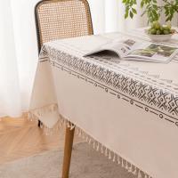 Mantel bohemio Vintage con borlas, impermeable, de algodón y lino, para Patio, exterior, sin arrugas, cubiertas protectoras de mesa - details 18