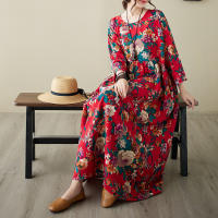 Vestido Vintage de Algodón de Manga Larga Talla Grande, Elegante y Suelto para Mujeres - details 46