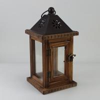 Candelabro de madera vintage europeo, farol de arte del hierro, cera, decoración del hogar, adornos navideños - details 0