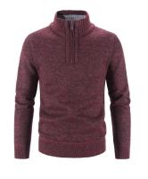 Suéter grueso de lana para hombre, Jersey cálido de cuello alto con media cremallera, suéteres de lana de punto delgados para Primavera, Invierno - details 7