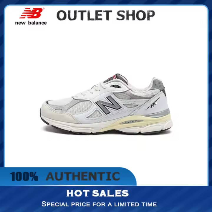 Leten 【100% AUTÉNTICO】 NB 990 V3 Zapatillas blancas M990AL3 Zapatillas deportivas de moda unisex para hombres y mujeres Zapatos de trabajo - 1