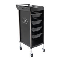 Carro de peluquería, carrito de operación con 4 cajones y ruedas, carrito de trabajo, carrito de peluquería para estilista, peluquero, spa de peinado (negro) - details 3