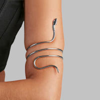 Brazalete Retro de Metal Punk en espiral para mujer y niña, joyería para brazo de serpiente con remolino de Egipto - details 1