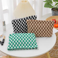 Bolso De Maquillaje Aesthetic De Cuadros Organizador De Cosméticos Para Viajes Bolsa De Almacenamiento Para Mujeres Con Cierre De Cremallera - details 2