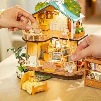 Robotime Rolife Villa de Cachorro Miniata Kit de Juego de Rompecabezas de Madera para Niños y Familia Decoración del Hogar DIY - details 2