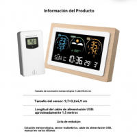 Reloj Meteorológico Multifuncional Pantalla de Colores Medidor de Temperatura y Humedad Interior y Exterior Despertador Electrónico de Predicción del Tiempo - details 0