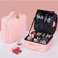 Bolsa de maquillaje minimalista de Color sólido con cremallera, bolsa de aseo multifuncional ligera, bolsa de aseo para mujer - details 5
