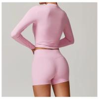 Top de yoga de manga larga para mujer, logotipo personalizado, ropa deportiva de gimnasio, top de fitness sin costuras, ropa de yoga elástica, camiseta de yoga para mujer - details 12