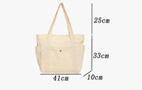 Bolso de mujer de lona de gran capacidad bolso de mano bolso de hombro estudiante universitario bolso versátil bolso de viaje multibolsillo - details 1
