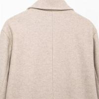 2024 otoño nuevo estilo europeo y americano doble botonadura solapa de manga larga de lana suave chaqueta suelta - details 12