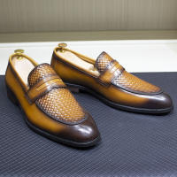 Nuevos mocasines británicos retro de un pedal con punta redonda - details 1