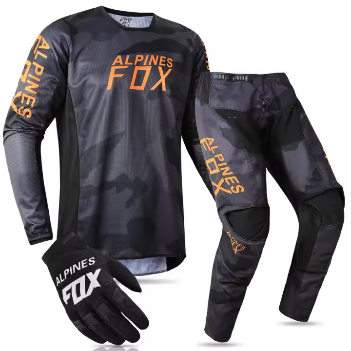 Pantalones de Moto Cross MTB Conjunto de Ropa de Motocicleta para Hombres Equipo de Carreras Off-road Adecuado para Ciclismo Set de Guantes de Moto - 1