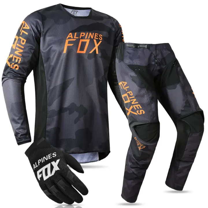 Pantalones de Moto Cross MTB Conjunto de Ropa de Motocicleta para Hombres Equipo de Carreras Off-road Adecuado para Ciclismo Set de Guantes de Moto - 1