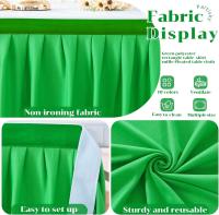 Falda de mesa de poliéster, mesas rectangulares, mantel plisado resistente a las arrugas con bordes con volantes para banquetes, bodas y regalos - details 2