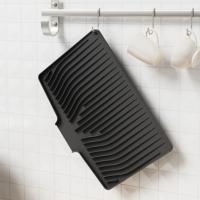 Tapete de silicona resistente al calor para escurrir platos, tamaño grande, antideslizante, tapete de cocina para escurrir platos, con abertura de desviación y pendiente para secar platos - details 2