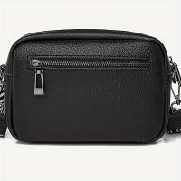Bolso Cruzado de Cuero Genuino para Mujer - Elegante Bolso Cuadrado Pequeño con Cierre de Cremallera, Correa Desmontable, Bolso Minimalista para Uso Diario y Formal en Negro/, Duradero y Fácil de Limpiar para Mujer, Accesorio Versátil, Estética Moderna - details 2