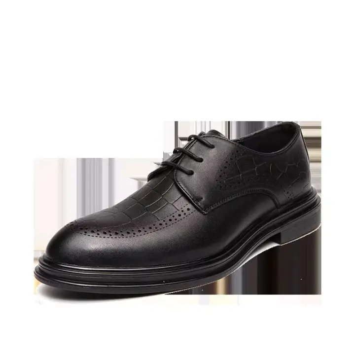 Zapatos de boda formales marrones de negocios minimalistas Oxford de corte completo integrados de talla 38-48 para hombre - 1