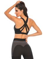 Tops cortos cruzados para mujer, camisa deportiva negra de manga corta para Yoga - details 4