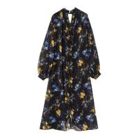 Vestido con estampado para mujer, Falda larga con cuello en V y manga larga, ideal para verano, 2024 - details 1