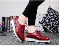 Zapatos de cuero genuino de alta calidad para mujer, zapatos Derby planos Brogue informales, zapatos Oxford formales Retro Brock para mujer - details 16