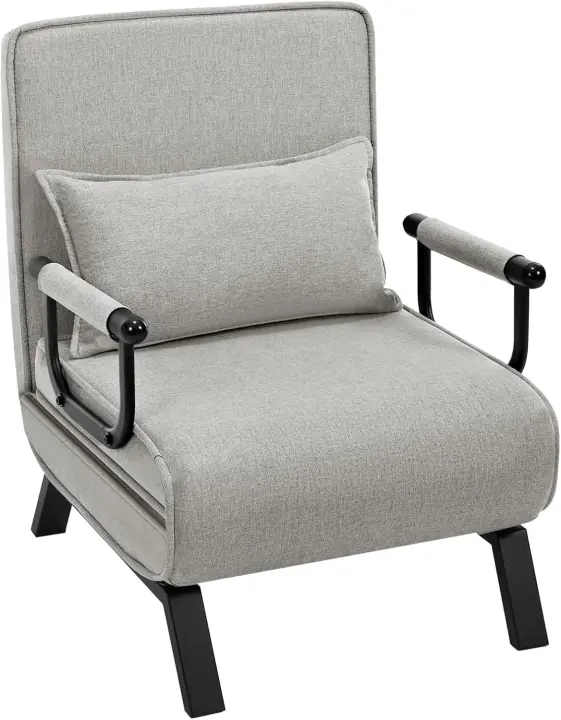 Sofá Cama Reclinable con Resalto Ajustable Puff Cama 1 Plaza Butaca de Salón 3 en 1 - 1