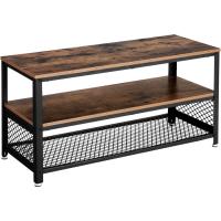 Gabinete Industrial para TV de hasta 43 Pulgadas, Soporte para TV, Consola, Mesa de Centro Pequeña con Marco de Metal, para Dormitorio de Sala, Color Negro, 100 cm - details 0