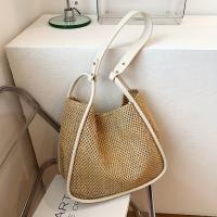 Bolso de Playa Hecho a Mano de Moda Bolso de Hombro Único de Paja con Cierre Magnético - details 6