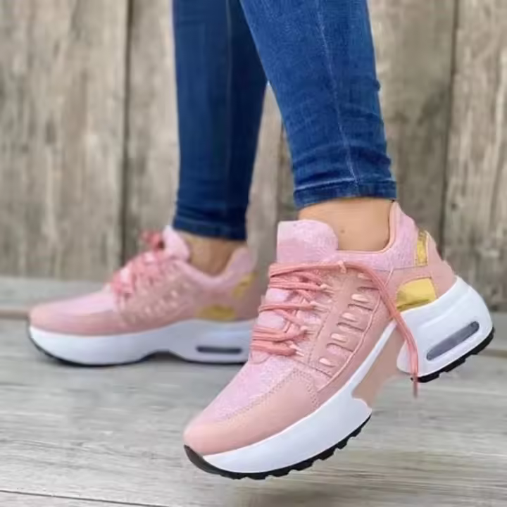 Zapatillas de Malla Transpirable para Mujer Ligeras, Antideslizantes, Tacón de Cuña, Suela Gruesa de Primavera y Otoño - 1